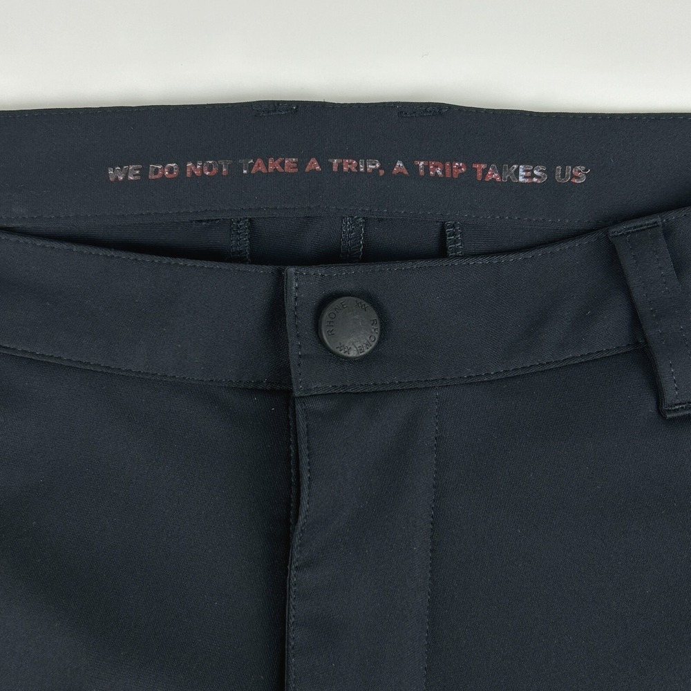 Rhone Commuter Pants Mens 33 (Actual 34x32) Black Stretch Chino Straight - Picture 5 of 15